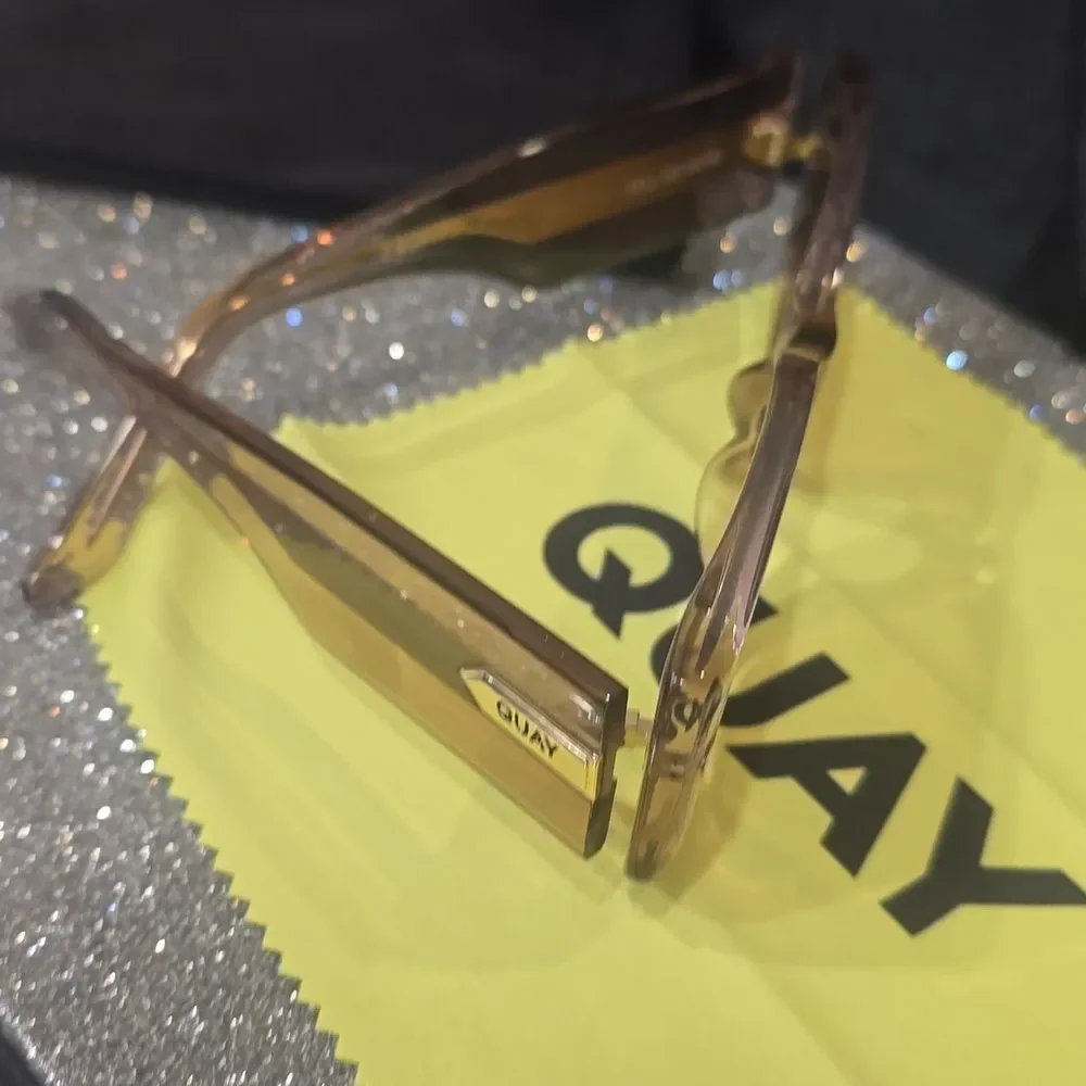 Quay Australia Tell Me More Square‎ Sunglasses- Doe/Tan